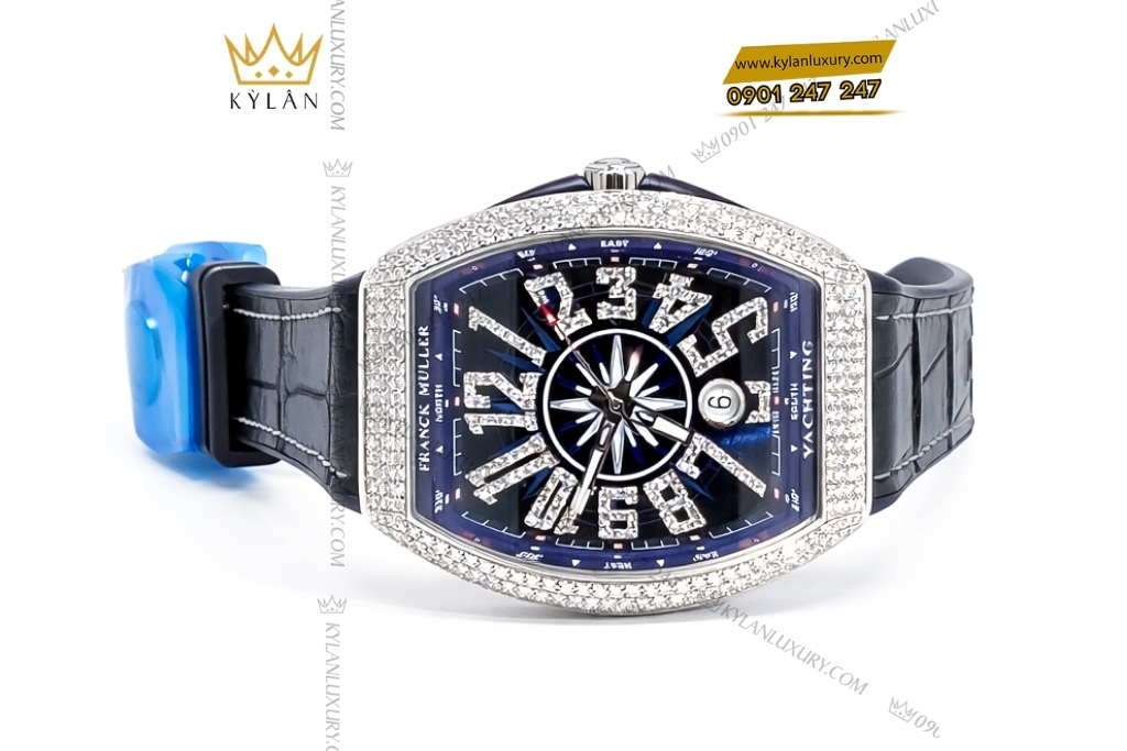 Kỳ Lân Luxury dong ho franck muller yachting v41 sc dt 6 Đồng hồ Franck Muller Yachting V41 SC DT xanh dương kim cương
