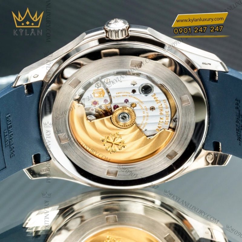 Đồng hồ Patek Philippe Aquanaut vàng trắng mặt xanh dương 5168G-001