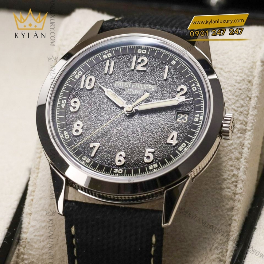 Kỳ Lân Luxury dong ho patek philippe calatrava 5226g 001 7 Đồng hồ Patek Philippe Calatrava mặt xám 5226G-001
