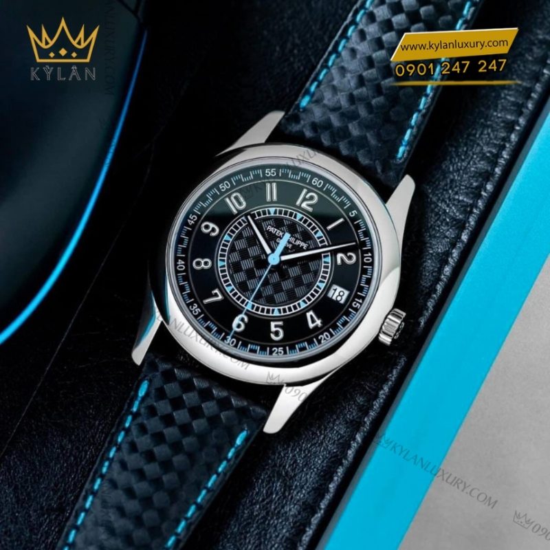 Đồng hồ Patek Philippe Calatrava mặt đen phối xanh 6007G-011