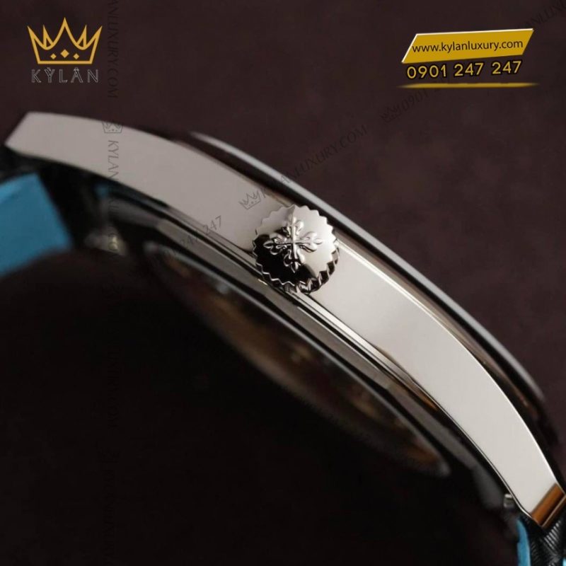 Đồng hồ Patek Philippe Calatrava mặt đen phối xanh 6007G-011