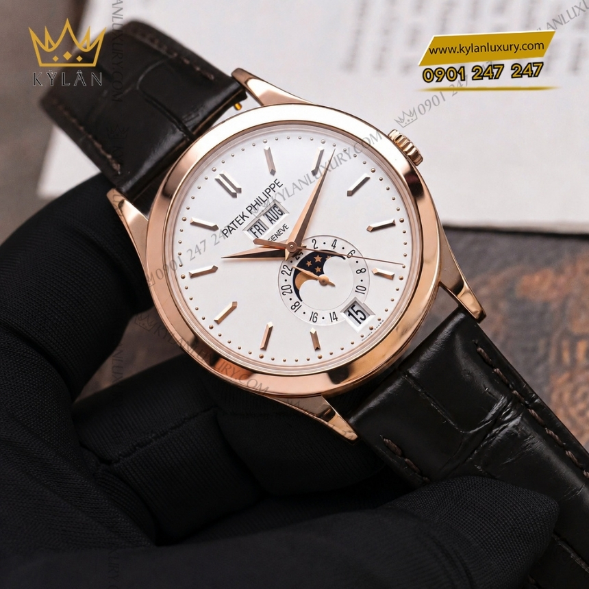 Kỳ Lân Luxury dong ho patek philippe complications 5396r 011 3 Đồng hồ Patek Philippe Annual Calendar Moon Phases 5396R-011
