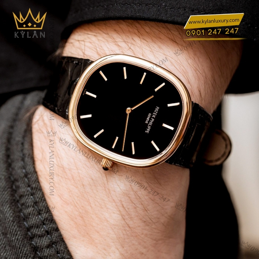 Kỳ Lân Luxury dong ho patek philippe golden ellipse 5738r 001 3 Đồng hồ Patek Philippe Golden Ellipse mặt số đen 5738R-001