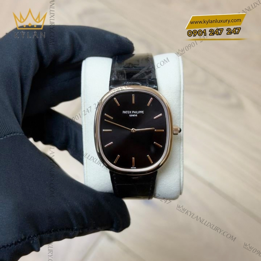 Kỳ Lân Luxury dong ho patek philippe golden ellipse 5738r 001 4 Đồng hồ Patek Philippe Golden Ellipse mặt số đen 5738R-001