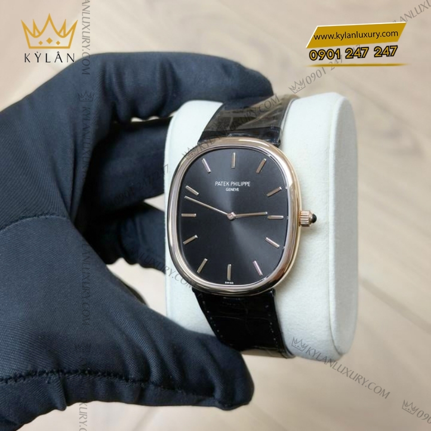 Kỳ Lân Luxury dong ho patek philippe golden ellipse 5738r 001 5 Đồng hồ Patek Philippe Golden Ellipse mặt số đen 5738R-001