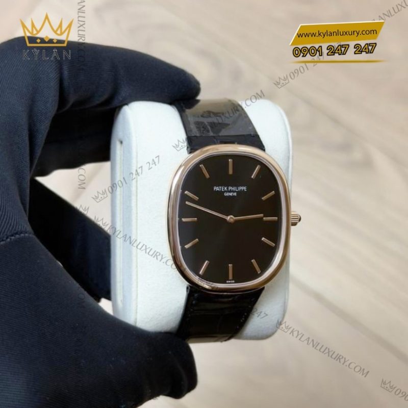 Đồng hồ Patek Philippe Golden Ellipse mặt số đen 5738R-001