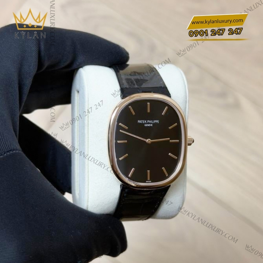 Kỳ Lân Luxury dong ho patek philippe golden ellipse 5738r 001 6 Đồng hồ Patek Philippe Golden Ellipse mặt số đen 5738R-001