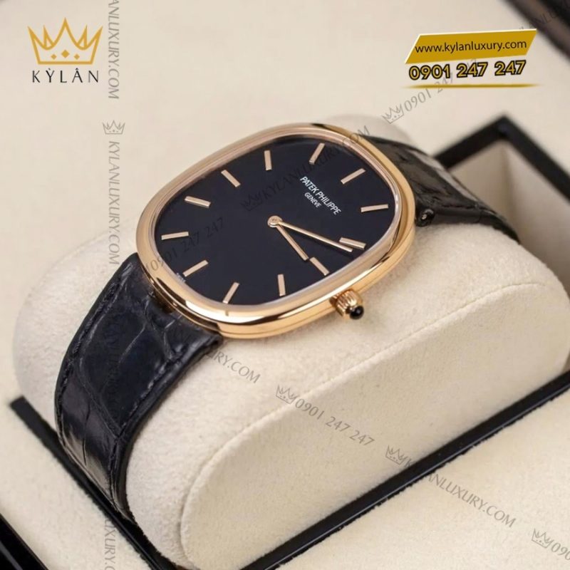 Đồng hồ Patek Philippe Golden Ellipse mặt số đen 5738R-001