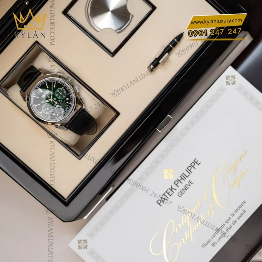 Kỳ Lân Luxury dong ho patek philippe grand complications 5270p 014 5 Đồng hồ Patek Philippe Grand Complications mặt số xanh lá 5270P-014