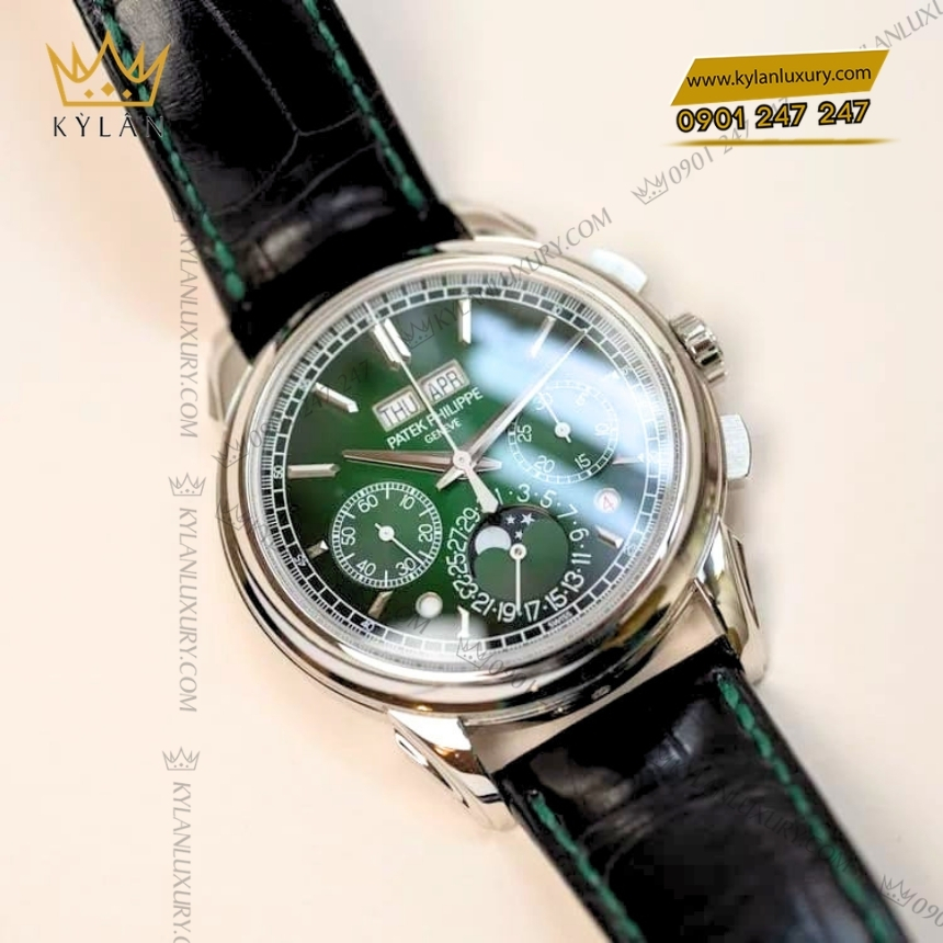 Kỳ Lân Luxury dong ho patek philippe grand complications 5270p 014 6 Đồng hồ Patek Philippe Grand Complications mặt số xanh lá 5270P-014