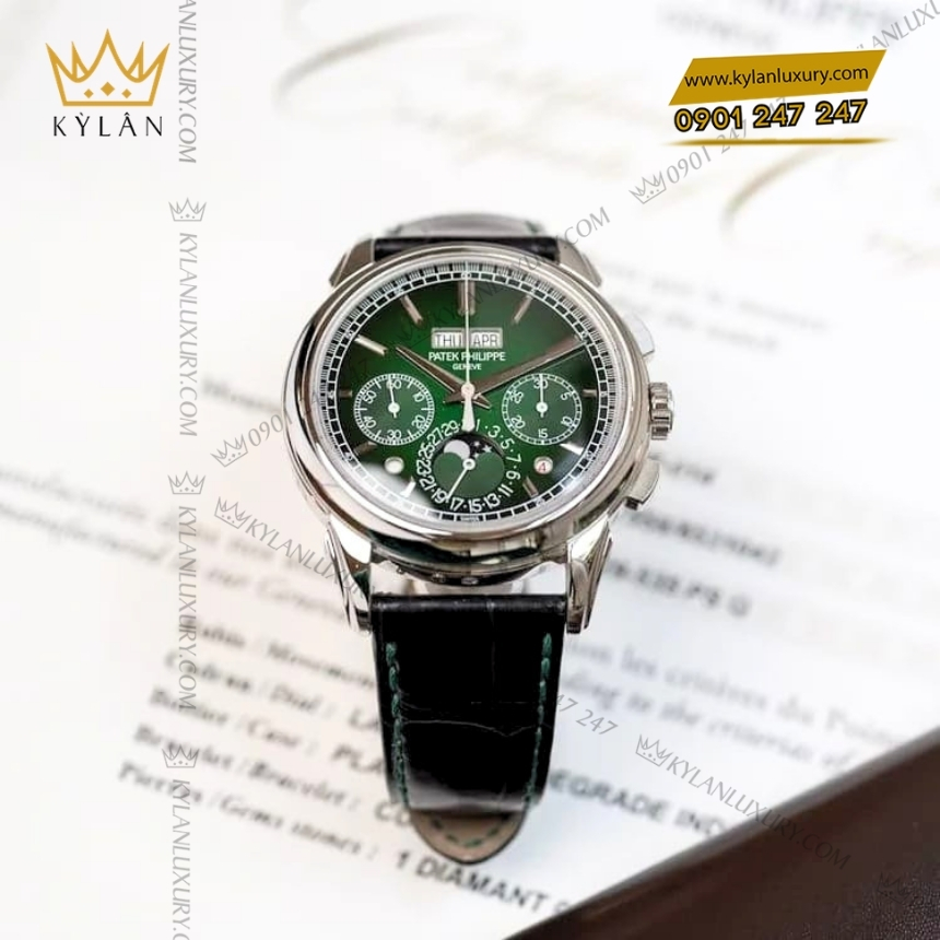 Kỳ Lân Luxury dong ho patek philippe grand complications 5270p 014 8 Đồng hồ Patek Philippe Grand Complications mặt số xanh lá 5270P-014