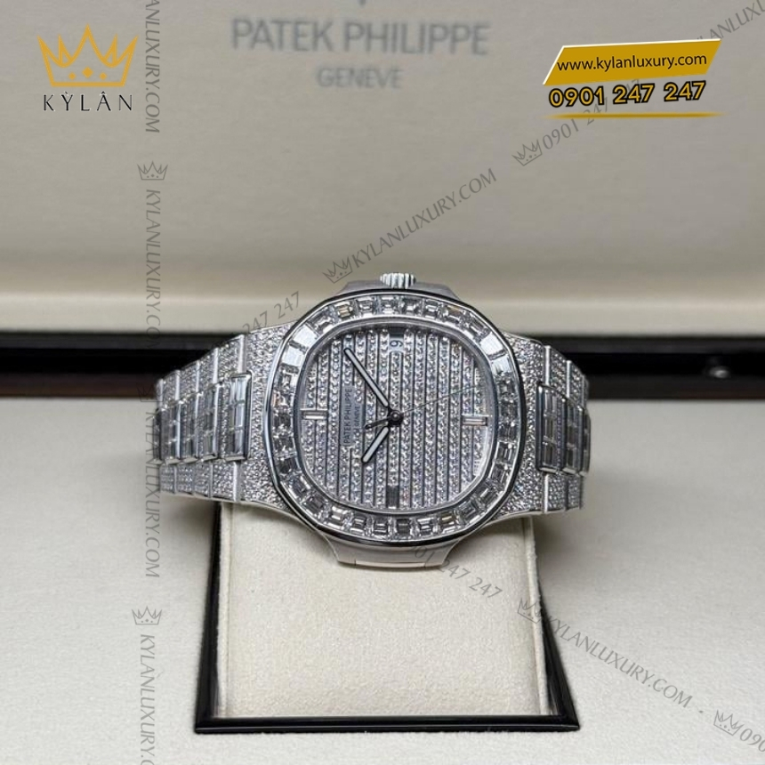 Kỳ Lân Luxury dong ho patek philippe nautilus 5719 4 Đồng hồ Patek Philippe Nautilus kim cương 5719/10G-010