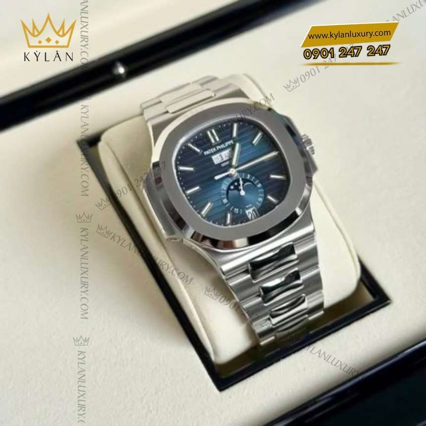 Kỳ Lân Luxury dong ho patek philippe nautilus 5726 1a 014 2 Đồng hồ Patek Philippe Nautilus mặt xanh xám 5726/1A-014