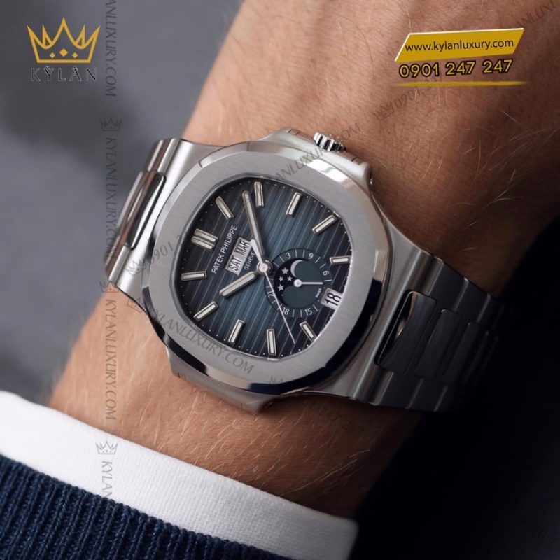 Đồng hồ Patek Philippe Nautilus mặt xanh xám 5726/1A-014