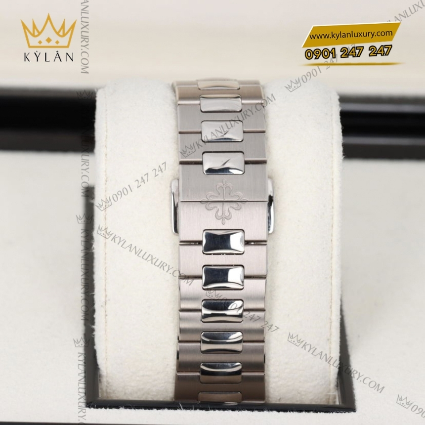 Kỳ Lân Luxury dong ho patek philippe nautilus 5740 1g 001 5 Đồng hồ Patek Philippe Nautilus vàng trắng mặt xanh sunburst 5740/1G-001