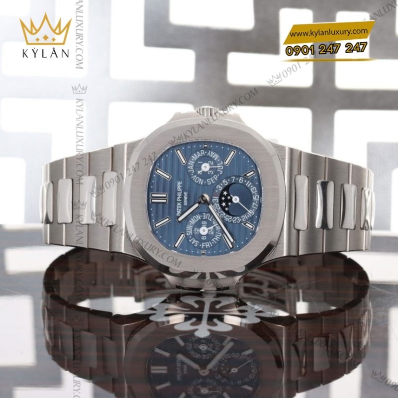 Đồng hồ Patek Philippe Nautilus vàng trắng mặt xanh sunburst 5740/1G-001