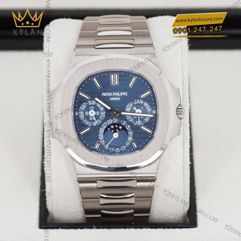 Đồng hồ Patek Philippe Nautilus vàng trắng mặt xanh sunburst 5740/1G-001