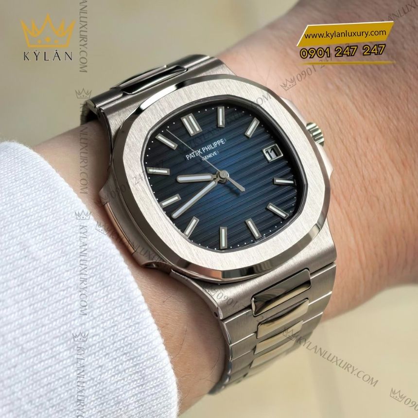 Kỳ Lân Luxury dong ho patek philippe nautilus 5811 1g 001 5 Đồng hồ Patek Philippe Nautilus vàng trắng 5811/1G-001