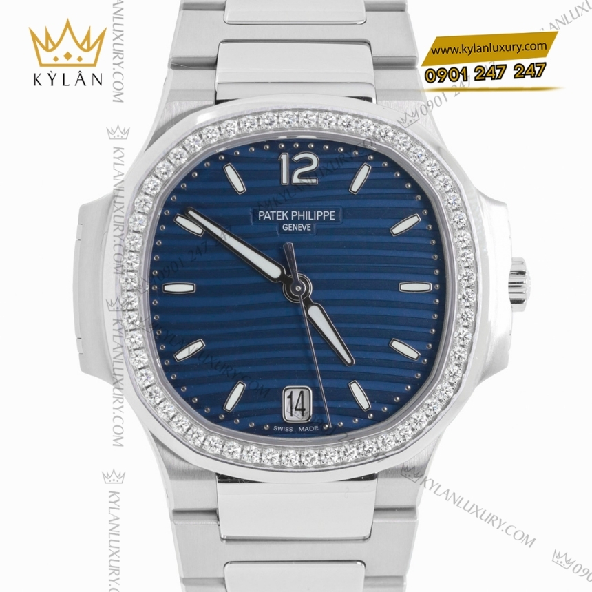 Kỳ Lân Luxury dong ho patek philippe nautilus 7118 1200a 001 7 Đồng hồ Patek Philippe Nautilus thép mặt xanh opaline 7118/1200A-001