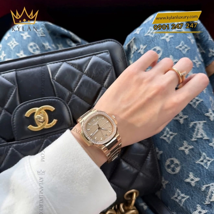 Kỳ Lân Luxury dong ho patek philippe nautilus 7118 1200r 010 5 Đồng hồ Patek Philippe Nautilus Golden Brown 7118/1200R-010