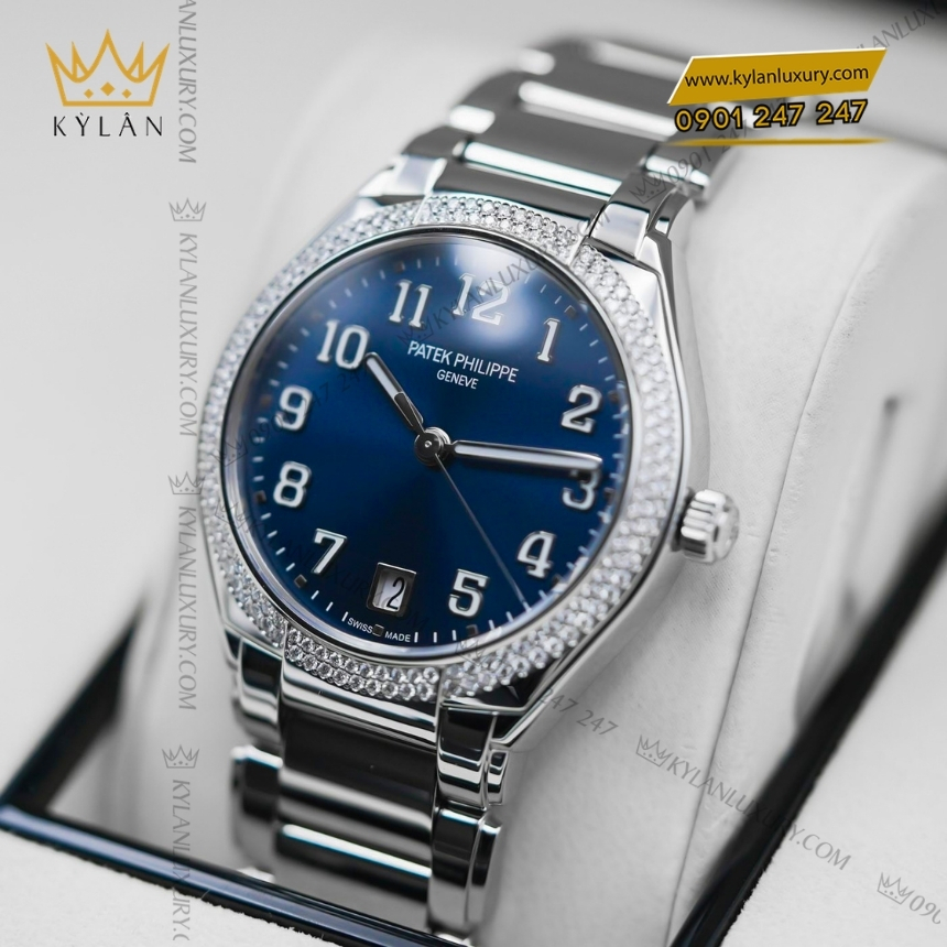 Kỳ Lân Luxury dong ho patek philippe twenty 4 7300 1200a 001 3 Đồng hồ Patek Philippe Twenty~4 mặt xanh dương vành kim 73001200A-001