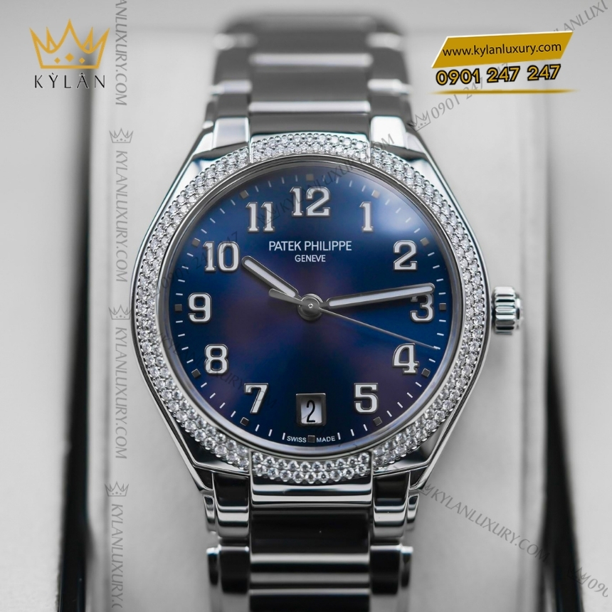 Kỳ Lân Luxury dong ho patek philippe twenty 4 7300 1200a 001 4 Đồng hồ Patek Philippe Twenty~4 mặt xanh dương vành kim 73001200A-001