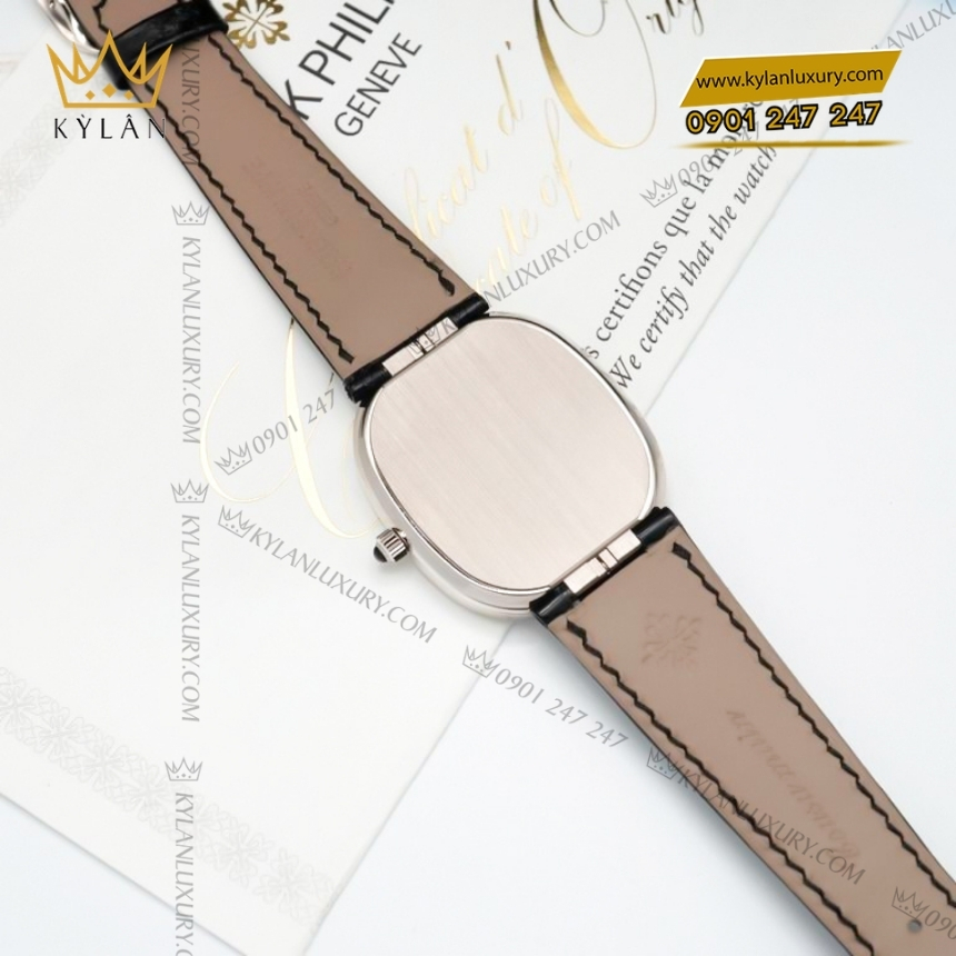 Kỳ Lân Luxury dong ho patek phillippe golden ellipse 5738 51g 001 11 Đồng hồ Patek Philippe Golden Ellipse Grand Feu 5738/51G-001
