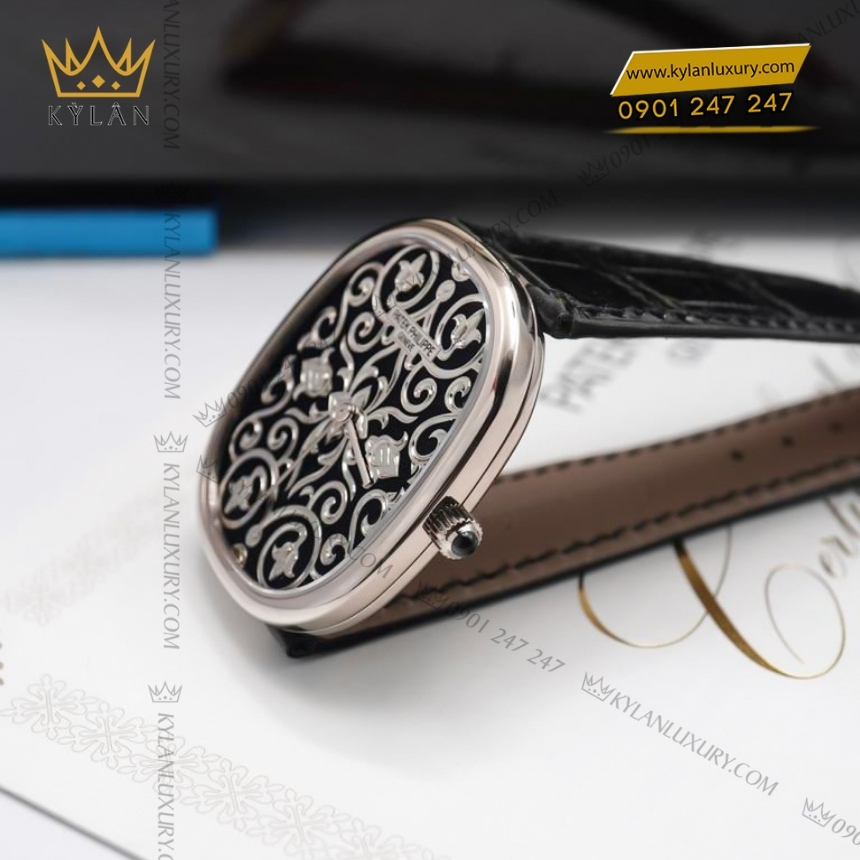 Kỳ Lân Luxury dong ho patek phillippe golden ellipse 5738 51g 001 2 Đồng hồ Patek Philippe Golden Ellipse Grand Feu 5738/51G-001