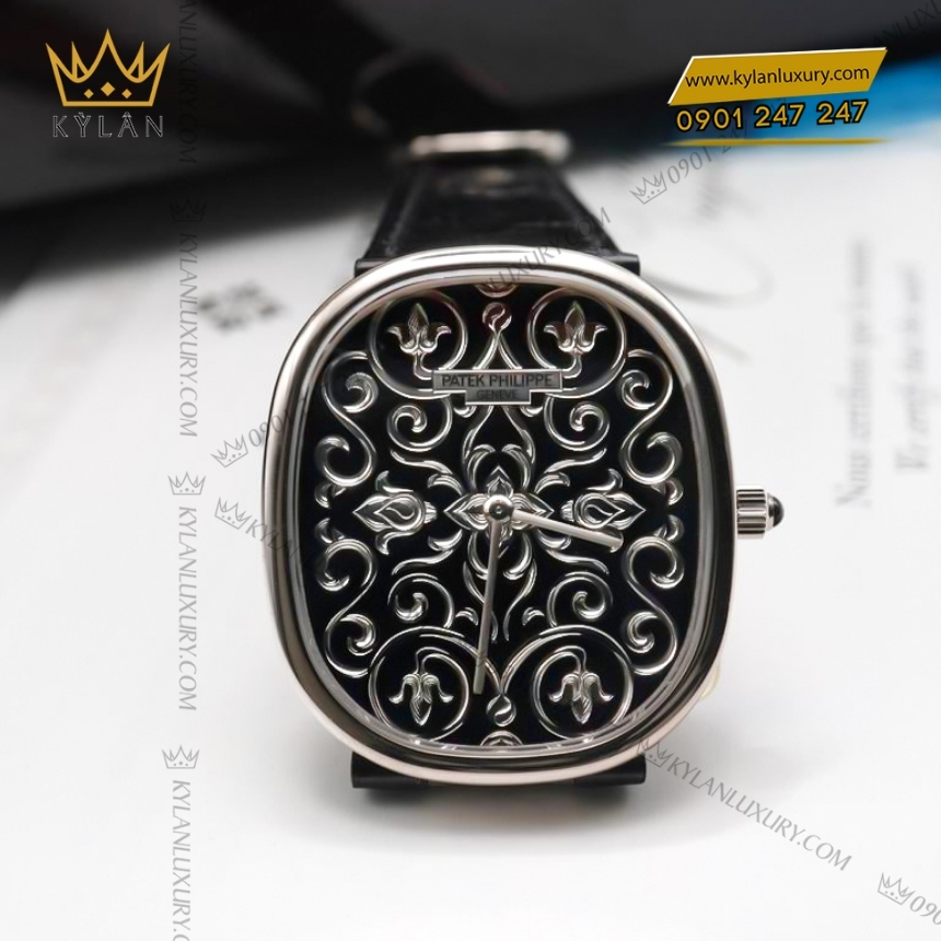 Kỳ Lân Luxury dong ho patek phillippe golden ellipse 5738 51g 001 5 Đồng hồ Patek Philippe Golden Ellipse Grand Feu 5738/51G-001