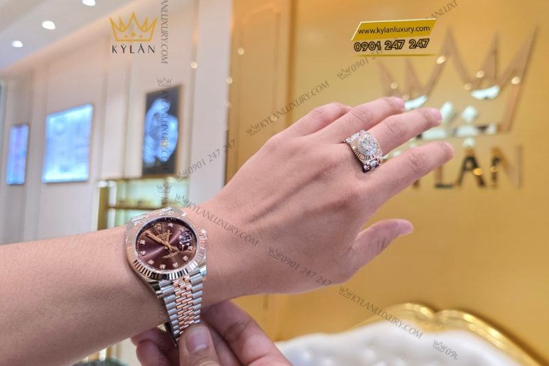 Đồng hồ Rolex Datejust 41 chocolate cọc kim cương 126331-0004