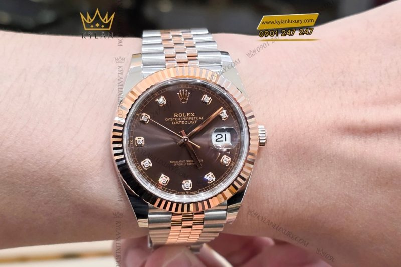 Đồng hồ Rolex Datejust 41 chocolate cọc kim cương 126331-0004