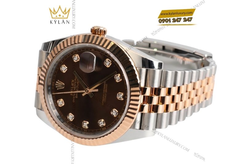 Đồng hồ Rolex Datejust 41 chocolate cọc kim cương 126331-0004