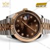 Đồng hồ Rolex Datejust 41 chocolate cọc kim cương 126331-0004