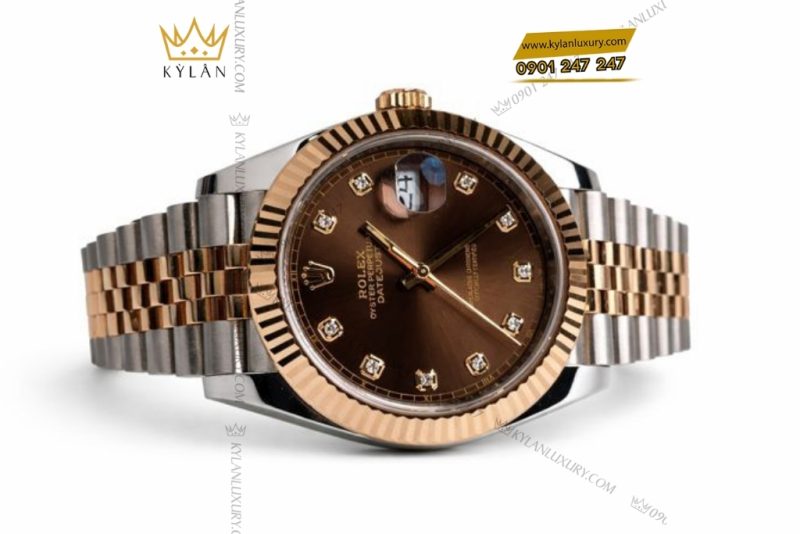 Đồng hồ Rolex Datejust 41 chocolate cọc kim cương 126331-0004