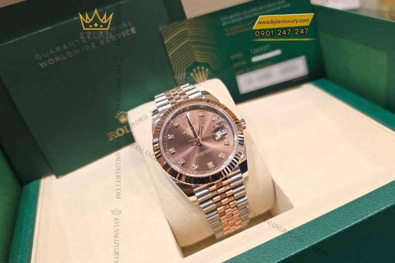 Đồng hồ Rolex Datejust 41 chocolate cọc kim cương 126331-0004