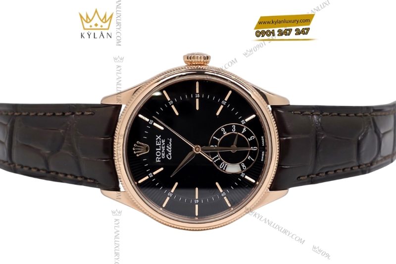 Đồng hồ Rolex Cellini Dual Time mặt số đen 50525-0010