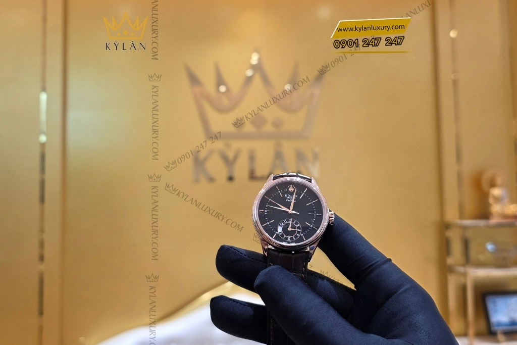 Kỳ Lân Luxury dong ho rolex cellini dual time 50525 0010 9 Đồng hồ Rolex Cellini Dual Time 50525-0010