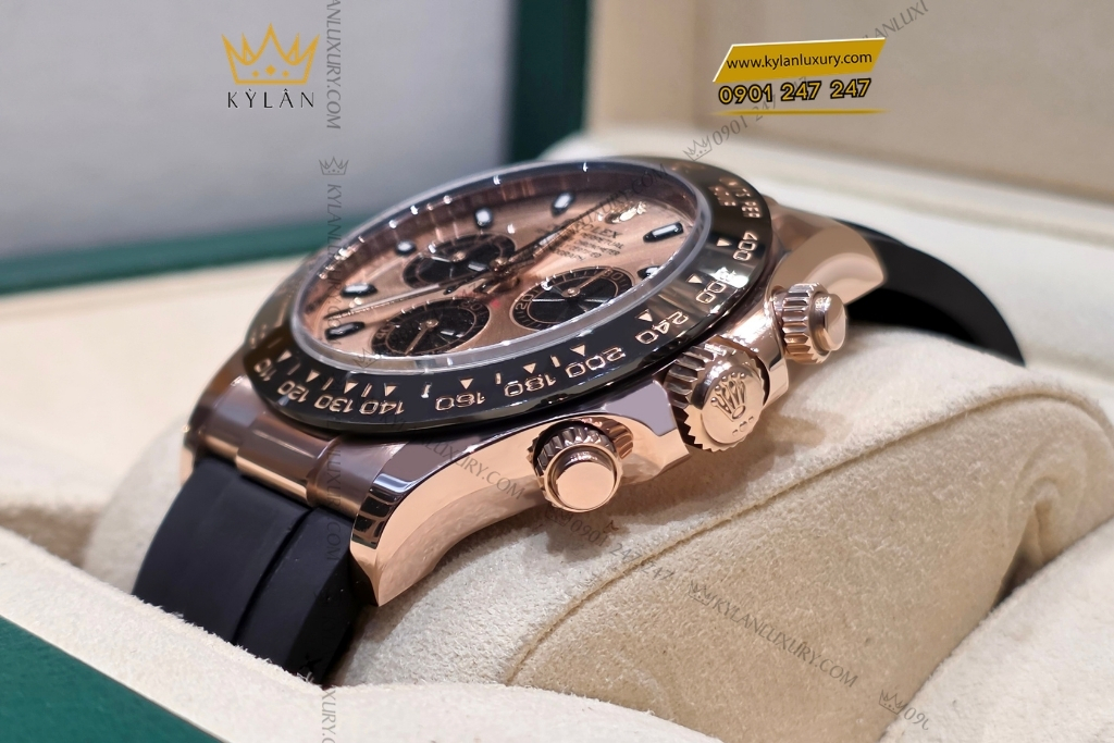 Kỳ Lân Luxury dong ho rolex cosmograph daytona 116515 ln 10 Đồng hồ Rolex Cosmograph Daytona mặt sundust dây cao su 116515LN-0013