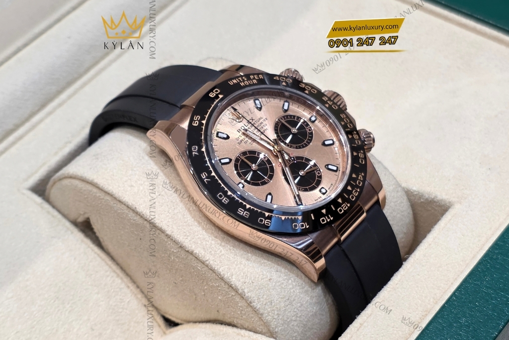 Kỳ Lân Luxury dong ho rolex cosmograph daytona 116515 ln 12 Đồng hồ Rolex Cosmograph Daytona mặt sundust dây cao su 116515LN-0013