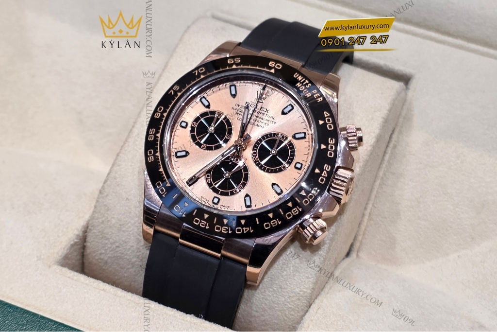 Kỳ Lân Luxury dong ho rolex cosmograph daytona 116515 ln 14 Đồng hồ Rolex Cosmograph Daytona mặt sundust dây cao su 116515LN-0013