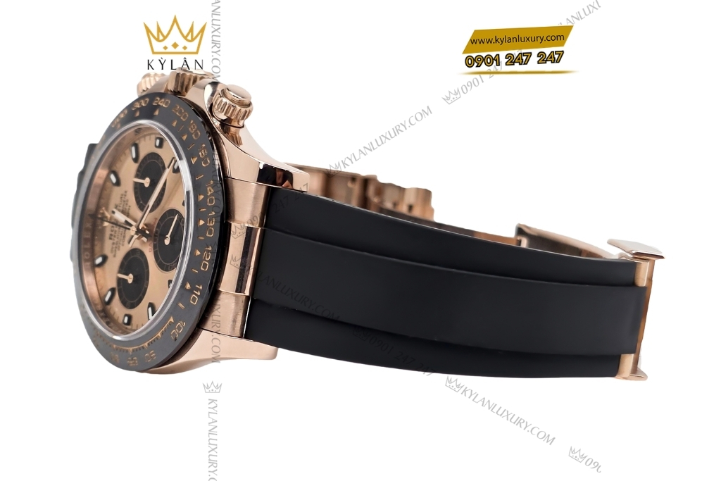 Kỳ Lân Luxury dong ho rolex cosmograph daytona 116515 ln 4 Đồng hồ Rolex Cosmograph Daytona mặt sundust dây cao su 116515LN-0013