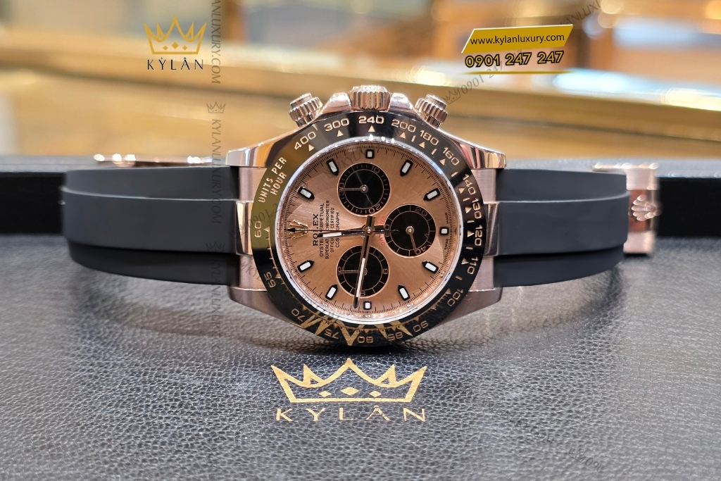 Kỳ Lân Luxury dong ho rolex cosmograph daytona 116515 ln 7 Đồng hồ Rolex Cosmograph Daytona mặt sundust dây cao su 116515LN-0013