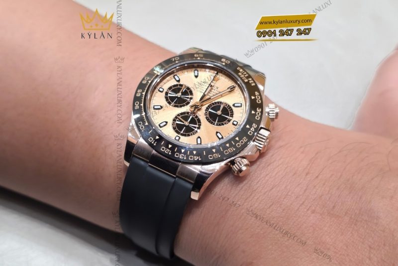 Đồng hồ Rolex Cosmograph Daytona mặt sundust dây cao su 116515LN-0013