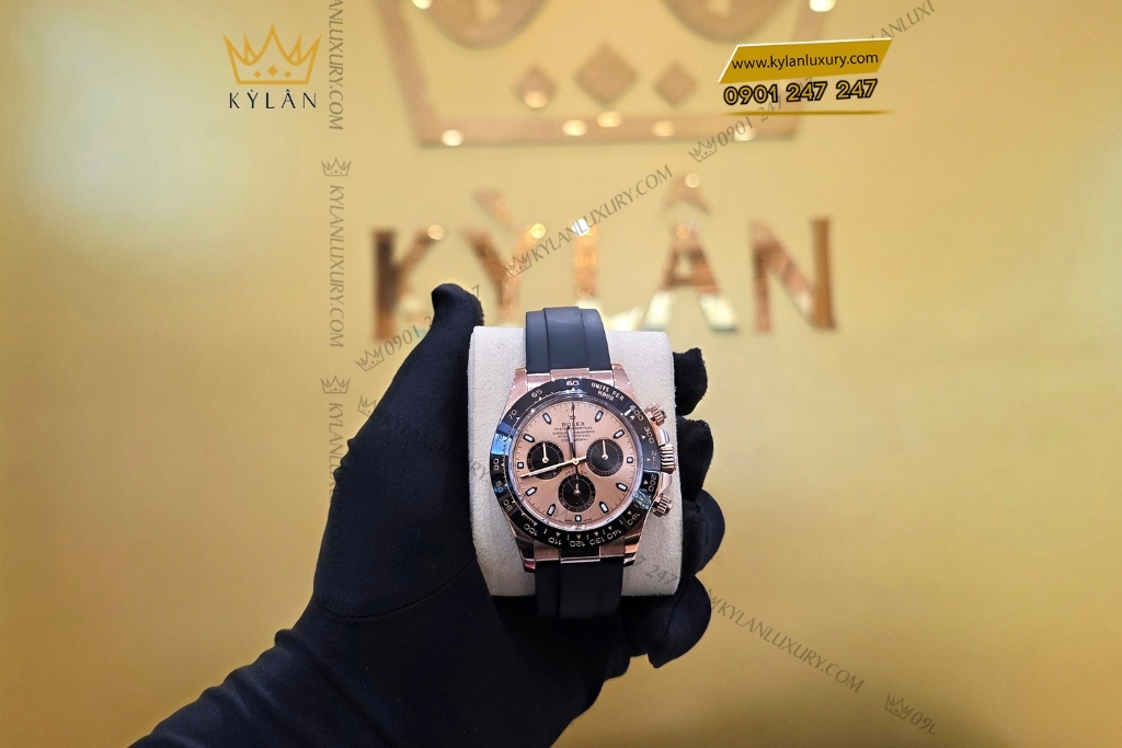 Kỳ Lân Luxury dong ho rolex cosmograph daytona 116515 ln 9 Đồng hồ Rolex Cosmograph Daytona mặt sundust dây cao su 116515LN-0013