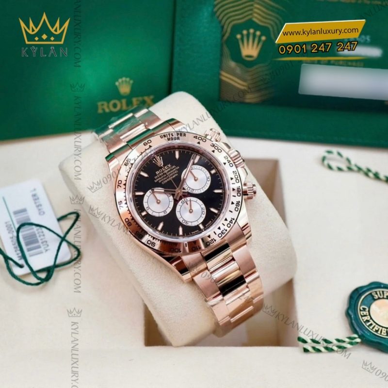 Đồng hồ Rolex Cosmograph Daytona mặt đen cọc dạ quang 126505-0001