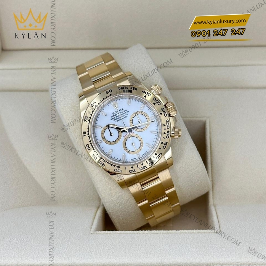 Kỳ Lân Luxury dong ho rolex cosmograph daytona 126508 0001 2 Đồng hồ Rolex Cosmograph Daytona mặt số trắng 126508-0001