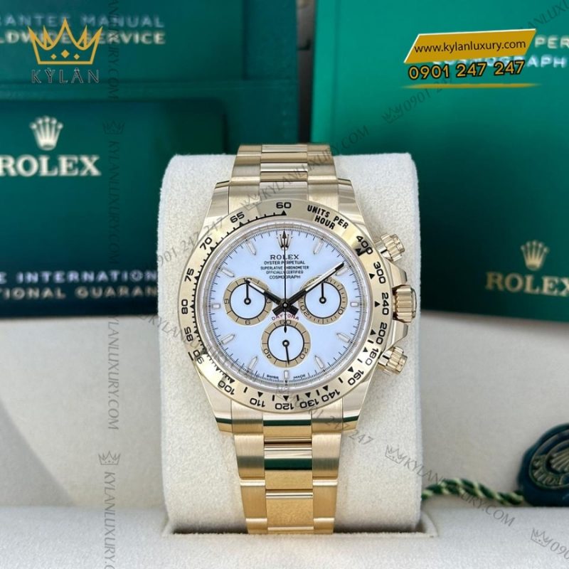 Đồng hồ Rolex Cosmograph Daytona mặt số trắng 126508-0001
