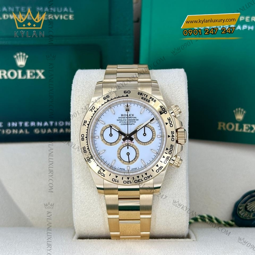 Kỳ Lân Luxury dong ho rolex cosmograph daytona 126508 0001 8 Đồng hồ Rolex Cosmograph Daytona mặt số trắng 126508-0001