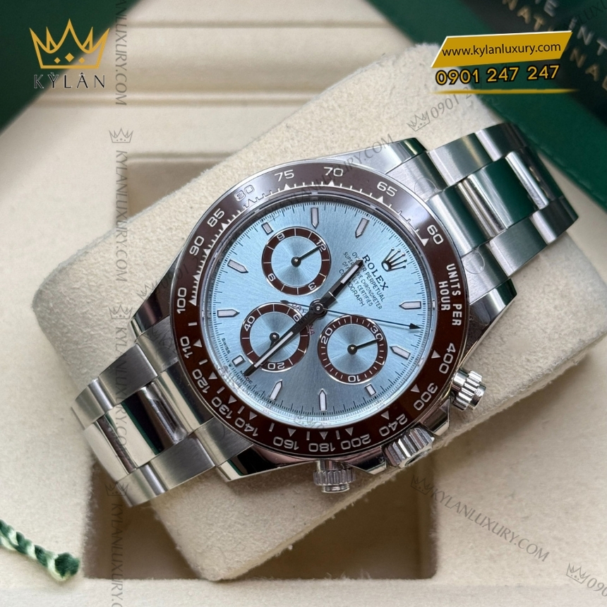 Kỳ Lân Luxury dong ho rolex cosmograph daytona 40 126506 0001 5 Đồng hồ Rolex Cosmograph Daytona mặt ice blue cọc dạ quang 126506-0001