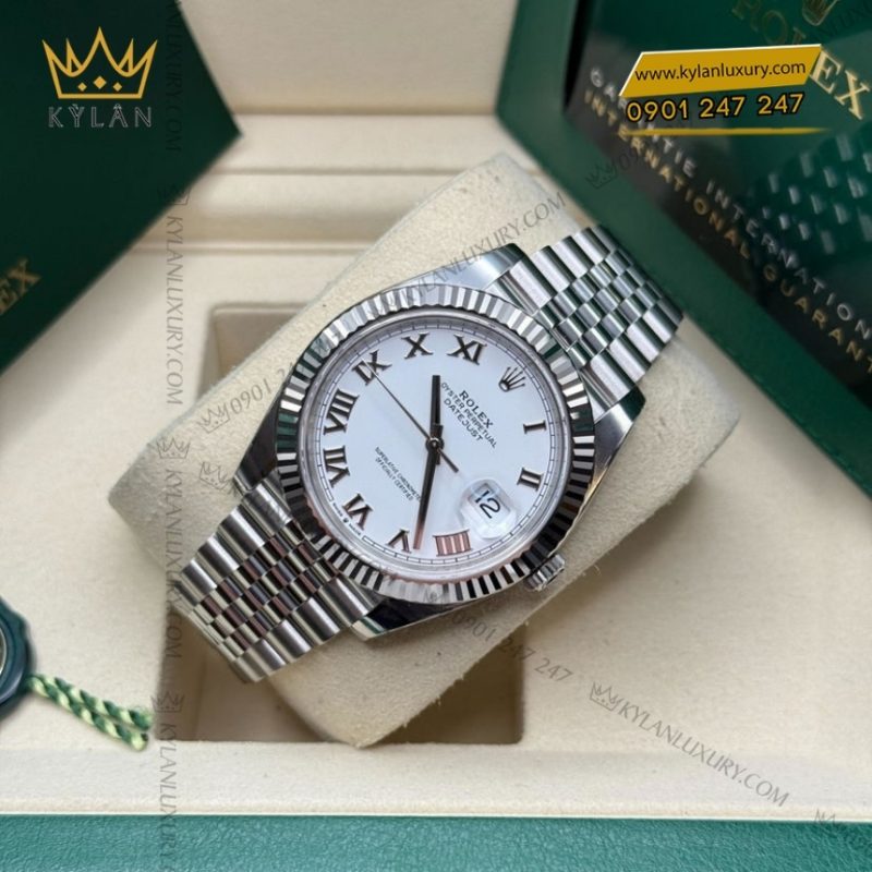 Đồng hồ Rolex Datejust 41 mặt trắng La Mã 126334-0024